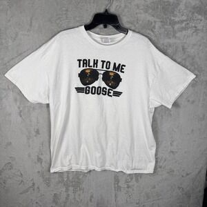 TALK TO ME GOOSE-Top Gun- Grey-T-shirt-Mens 2XL -tropical Sunglasses Print‎